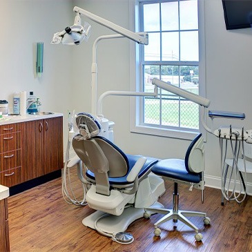 Chair at dentist’s office.